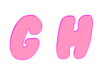 3d rendering gloss color uppercase Letter