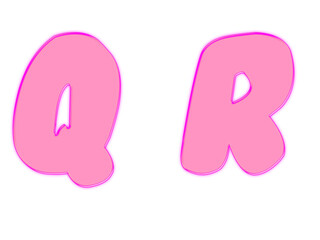 3d rendering gloss color uppercase Letter