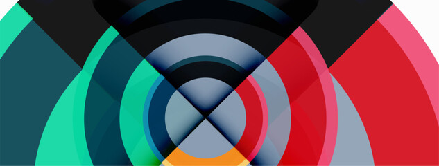 Obraz premium Circle trendy minimal geometric abstract background. Vector Illustration For Wallpaper, Banner, Background, Card, Book Illustration, landing page