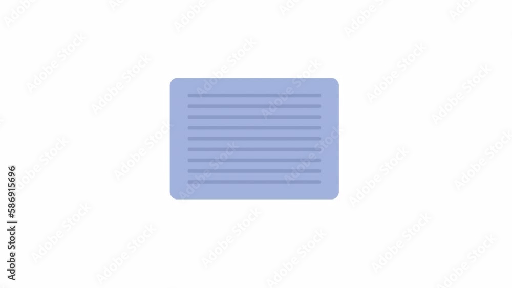 Poster animated rectangle text block. comment, memo box. flat cartoon style icon 4k video footage for web d
