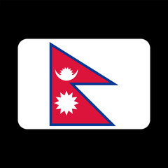 Obraz premium Nepal flag, official colors and proportion. Vector illustration.