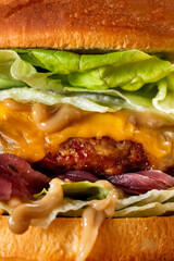 Cheeseburger with duck patty