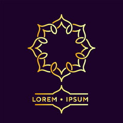 Modern Elegant Mandala Cosmetic Logo Design. Arabic abstract ornament