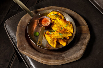 Fried rabbit dumplings