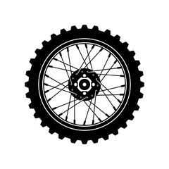 Wheel logo from a bicycle or motorbike on a white background. Vector illustration