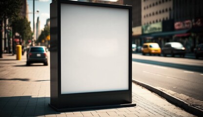 Fototapeta premium blank billboard mockup for advertising in the city, daylight view