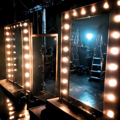 Back stage mirrors with lights - Generative A.I.