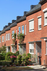 Wohngebäude, Reihenhäuser aus Backstein, Bremen, Deutschland