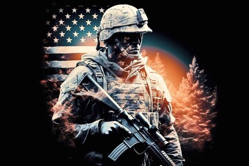 Naklejka premium Independence day USA, made by Ai, Ai-Art