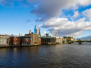 The London city in winter, cityscape