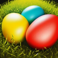 Fototapeta na wymiar Cute Easter Egg Art