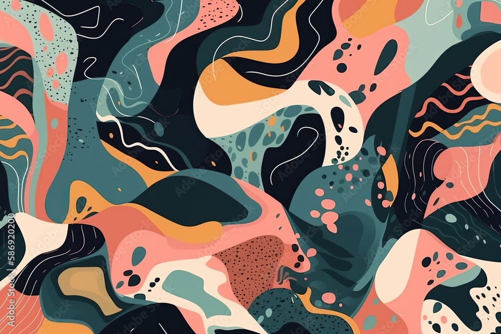 Poster vibrant and colorful abstract background with a mix of hues and tones. generative ai