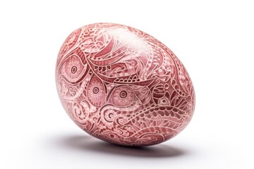 decorative pink Easter egg with intricate patterns. Generative AI