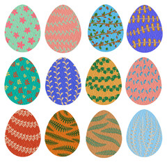 set of easter eggs