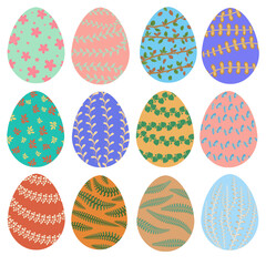 set of easter eggs colorful