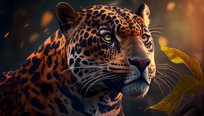 Natural wild Jaguar - Generative AI 