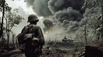 guerra de vietnam soldado bombas