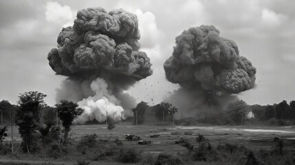 guerra de vietnam bombardeos - obrazy, fototapety, plakaty
