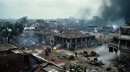 ciudad debastada por la guerra de vietnam