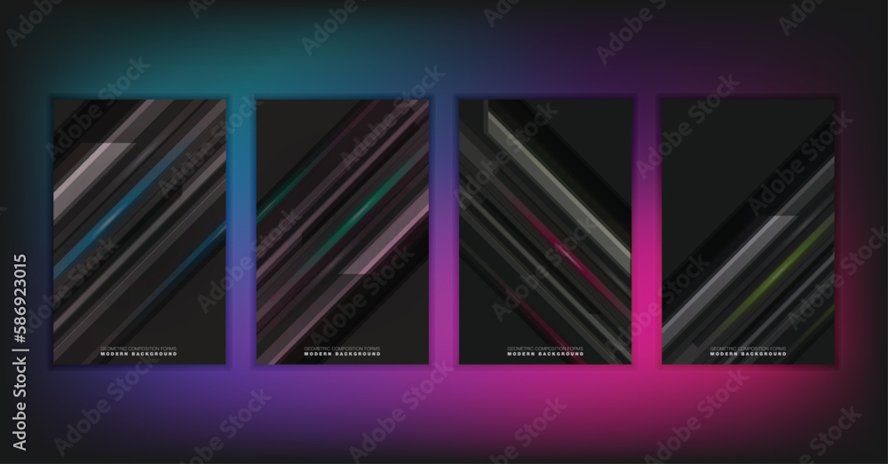Aufkleber abstract geometric composition forms modern background with decorative triangles and patterns backdr