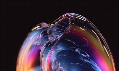 shiny glass abstract background wallpaper with colorful light emitter iridescent neon holographic gradient. Design visual element for banner, header, poster, cover