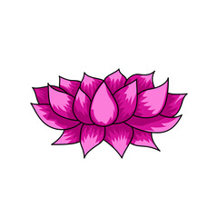 Lotus flower vector  line drawing with colors vector illustration clip art