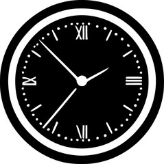 Clock Face | Minimalist and Simple Silhouette - Vector illustration