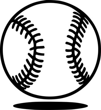 Baseball - Black and White Isolated Icon - Vector illustration