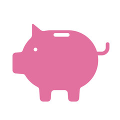 piggy bank flat vector icon illustration logo clipart