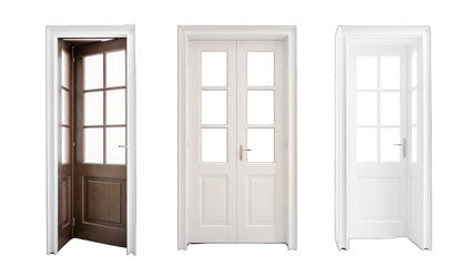 Doors isolated on white space. Transparent cutout png. Generative AI