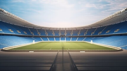Fototapeta premium Soccer football stadium 3d render illustration. Generative AI