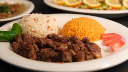 meat and salad