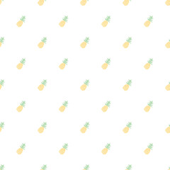 Seamless pineapple pattern. Doodle vector with ananas. Vintage pineapple pattern