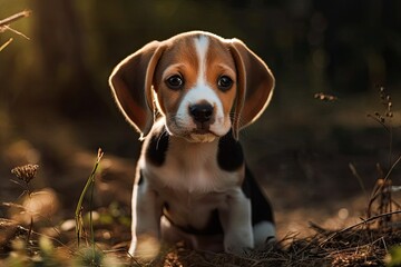 The puppy beagle is hunting for something. Generative AI