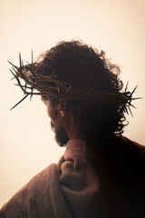 Christ Portrait with crown of thorns - 586936069