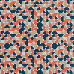 Bauhaus Pattern on Paper Texture Background