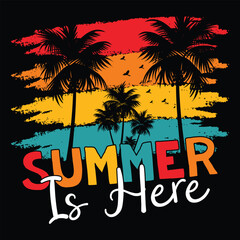 summer retro t shirt design ,Vintage retro summer t shirt design or Beach Summer t shirt Design Vector
