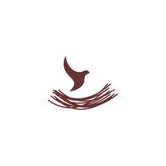 bird home nest vector flat logo
