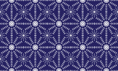 Geometric ethnic pattern. Traditional oriental Indian ikat design for background, print, border wrapping, batik, fabric, vector illustration.