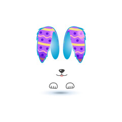 cute bunny ear vector element easter egg hunt