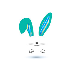 cute bunny ear vector element easter egg hunt