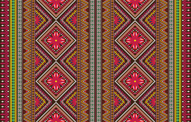 Gypsy pattern tribal ethnic motifs geometric vector background. Doodle gypsy geometric shapes sprites tribal motifs clothing fabric textile print traditional design with triangles