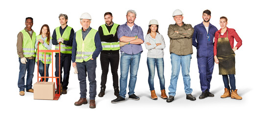 Teams aus Distribution und Produktion als Industrie Konzept