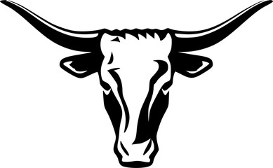 Texas Longhorn Head | Minimalist and Simple Silhouette - Vector illustration