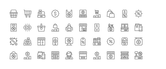 Black Friday Big Sale Outline icon collection