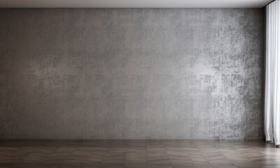 Loft style living room and concrete wall texture background interior design. 3D rendering