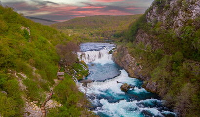  Strbacki buk (strbaki buk) waterfall is a 25 m high waterfall on the Una River. It is greatest waterfall in Bosnia and Herzegovina