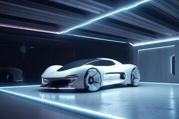 Plakat Futuristic car concept design by generative ai