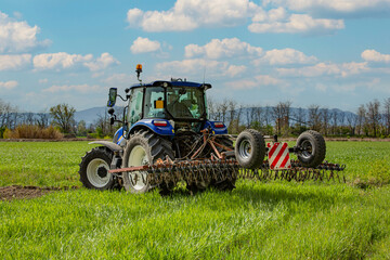 tractor working in the field