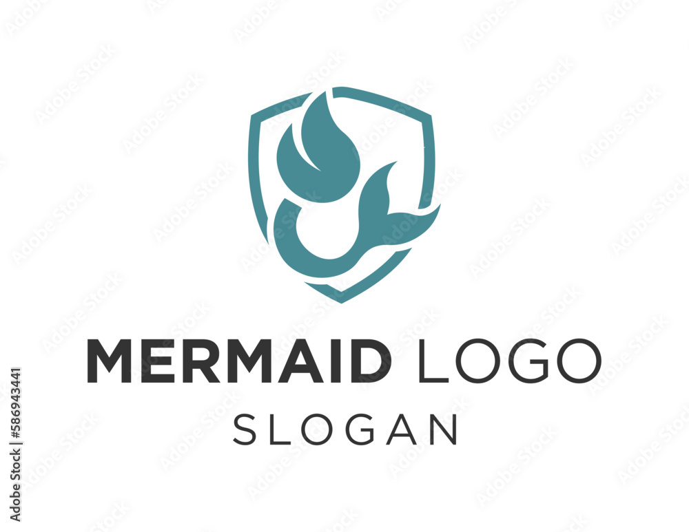 Poster logo about mermaid on white background. created using the coreldraw application.